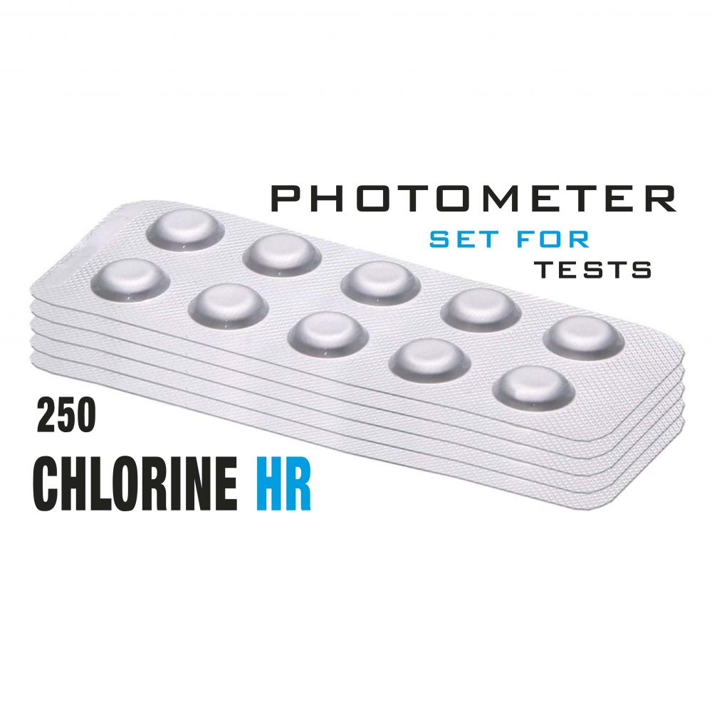 Изображение Таб. Chlorine HR (KI) (Хлор, 5 - 200 мг/л) (250 піг/уп.) (10 піг/шт) PrimerLab