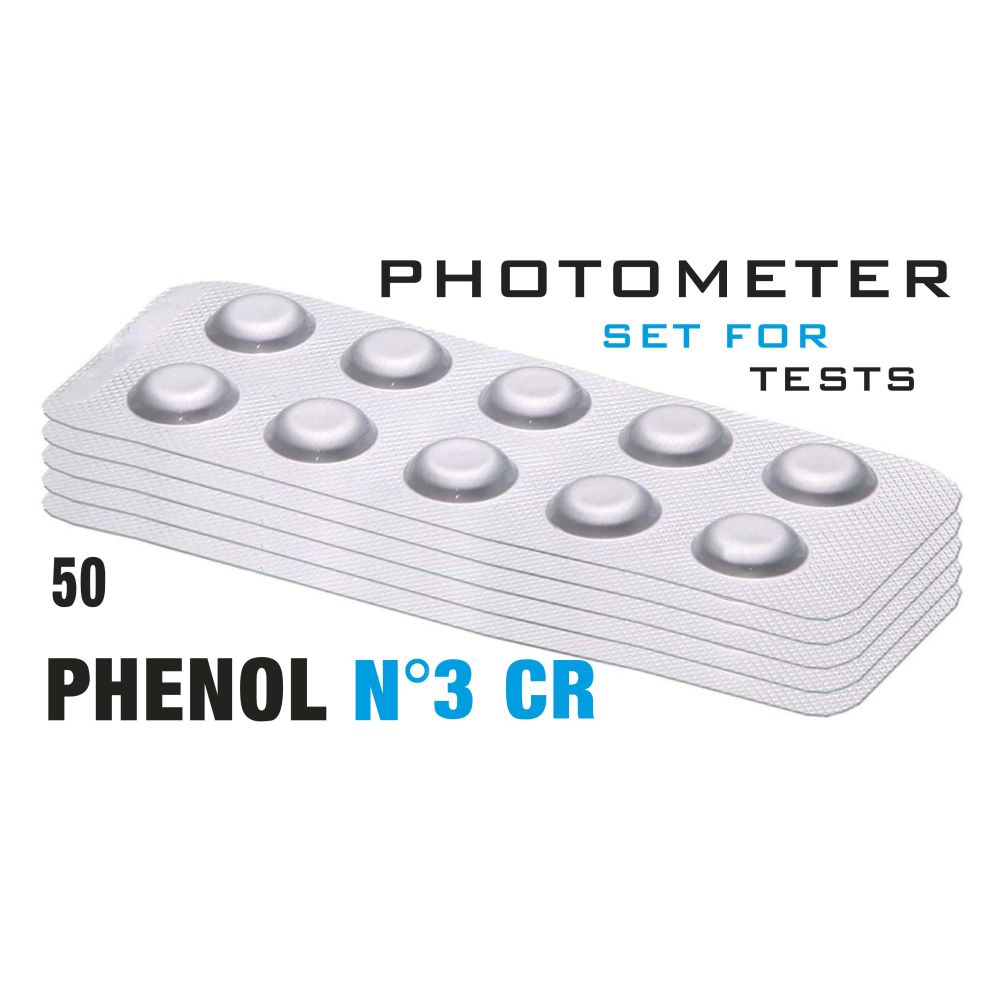 Изображение Таб. Phenol 3 CR (Фенол, 0-5 мг/л) 50 піг/уп. (10 піг/шт) PrimerLab