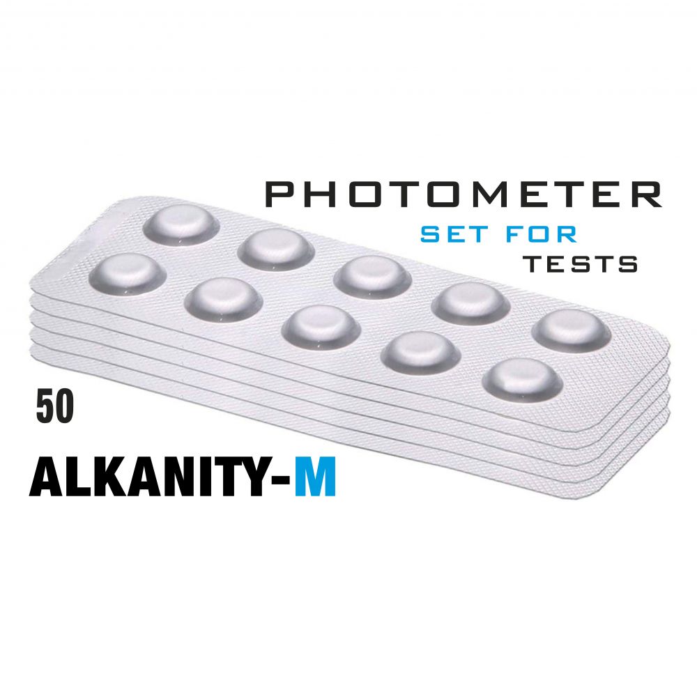 Изображение Таб. Alkalinity-M HR (Лужність-M HR (5 - 500 мл/л) (50 таб/уп.) (10таб/шт) Photometr/Comporator